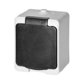Miratic Surface-Mounted Socket IP54 - Wet Room Socket with Switch, Robust and Waterproof for Indoor and Outdoor Use (Single Socket)