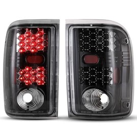 HEADLIGHTSDEPOT Black LED Tail Light Set With Clear Lens Compatible With Ford Ranger 2001-2005
