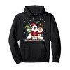 Cute Christmas Penguins in Santa Elf and Reindeer Costumes Pullover
