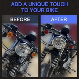 HOKUOTOLITE Turn Signal Lens Kit,Front/Rear Bullet Turn Signal Light Replacement Lenses Covers for Harley Sportster 883 1200/Touring Road King Electra Glide Street Glide/Softail/Dyna/V-Rod,Red,2 PCS