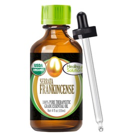 Healing Solutions HSO - 4 oz Organic Frankincense Essential Oil, Frankincense Oil for Skin, face Relief - 120 ml