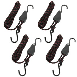 DIRBUY 4 pcs Kayak Rope Tie Downs - 1/4 inch x 12ft Kayak Ratchet Bow and Stern Tie Down - Heavy Duty Adjustable Rope Clip Tie Down for Outdoor Adventures