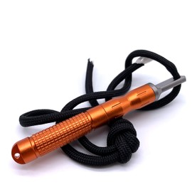 Ferro Rod Fire Steel & Striker | Aluminium EDC Nano Ferrocerium Rod | Free Spare Parts | Waterproof Ultra Small Fire Starter | Bushcraft Camping Fire Lighting (Black)