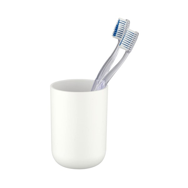 Wenko Toothbrush tumbler Brasil in white, TPE, 7.3 x 7.3 x 10.3 cm