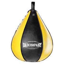 Professional PU Boxing Ball Medium Black / Yellow - PU Speed Ball in 6 Elements Design