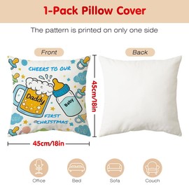 Cirzone New Dad Gifts First Time Dad for Men Dad to Be Gifts Christmas Pillow Cover 18 x 18 New Expecting Parents Gifts