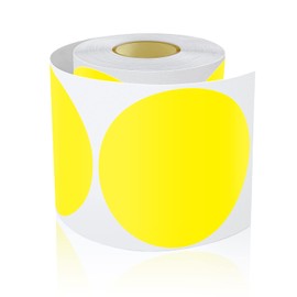 Round Stickers Yellow 127 mm Circle Labels Colour Coding Dot Vinyl Floor Sticker Waterproof Removable Roll of 200