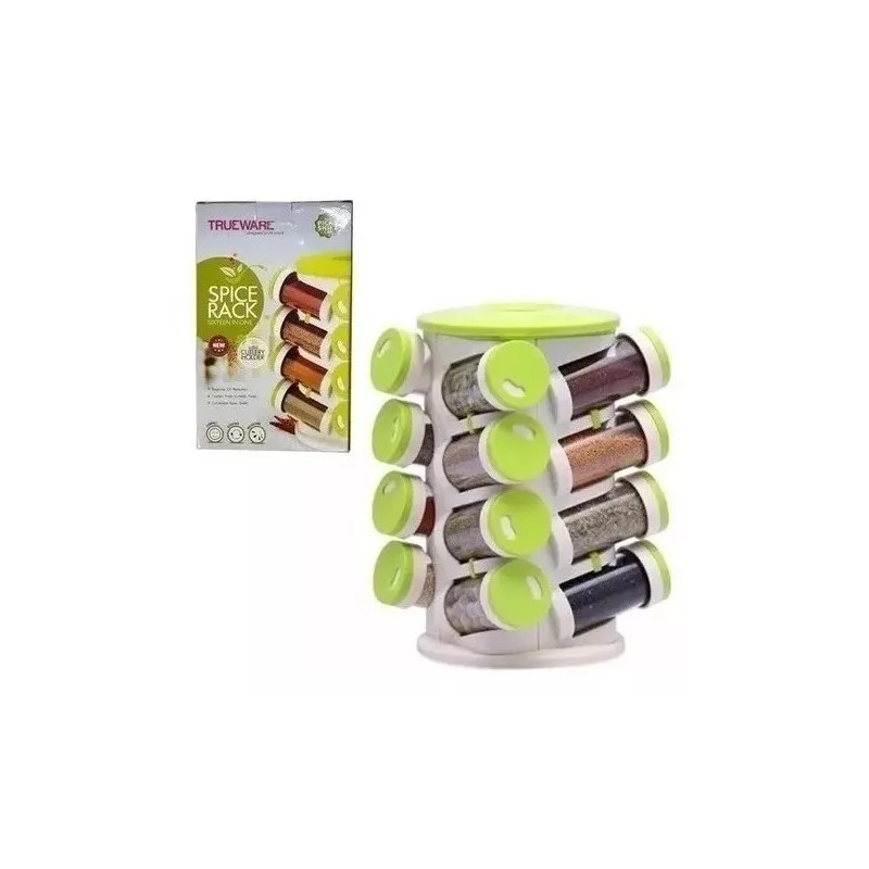 Total Supplier Especiero Spice Rack De 16 Piezas Con Tapas