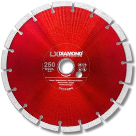 LXDIAMOND Diamond Cutting Disc 250 mm x 25.4 mm - for Cutting Tables, Bridge Saws - Diamond Disc for Cutting Stone, Concrete, Brick, Masonry - 250 mm Stone Disc in Professional Quality