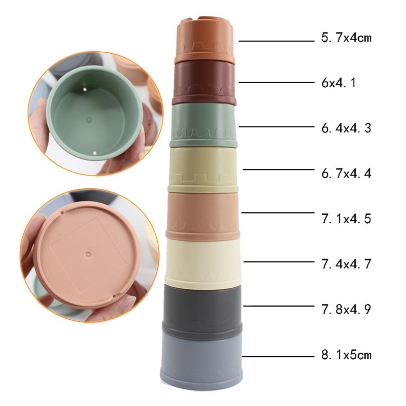 SHSMPXOY 8 PCS Rabbit Stacking Cups Stacking Toys BPA-Free Safe