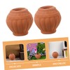 CAXUSD 2pc Mini Clay Pots Set Handmade Flower Pots for