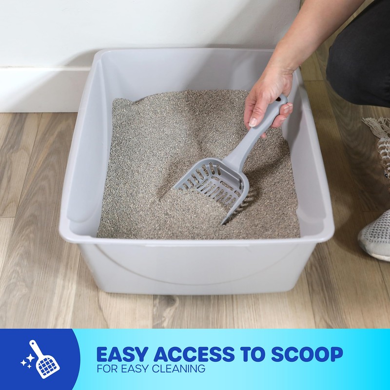 Petmate Litter Pan, Blue/Gray, Small, Made in USA