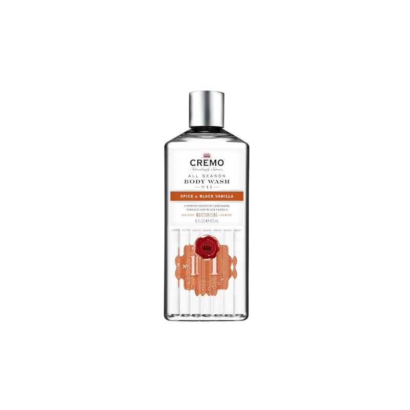 Cremo Spice and Black Vanilla Body Wash, Men's Shower Gel