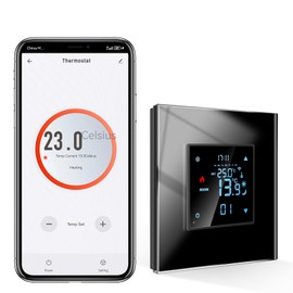 CNBINGO Thermostat Zigbee Smart Thermostat 2.4G-WLAN Unterputz mit Kristall Glasscheibe Digital Raumthermostat Kompatibel mit Alexa/Google Home/Smart Life/Tuya APP, Schwarz