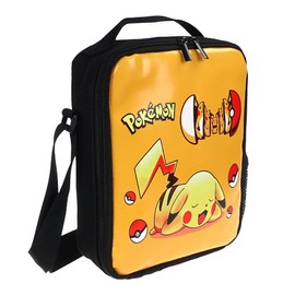 CosplayStudio Poke Kinder Lunch Tasche | Isolierte Lunchbag mit Pikachu | 21x26x6cm | Motiv: Pokeball
