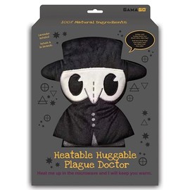 GAMAGO Plague Doctor Heating Pad & Pillow Huggable - Microwavable Heat Pad for Cramps, Aches & Anxiety Relief - Cute Heat Pack Stuffed with Eco-Friendly Wheat & Dried Lavender - 7.25"x8.5"