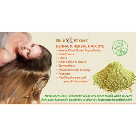 Natural Henna Powder, Pure Henna Powder for Hair Dye, Vegan and Gluten-Free Henna Hair Color, 100 grams - Silk and Stone