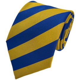 Great British Tie Club School Ties (23 Block Stripe Colour Variations) (Gold & Royal)