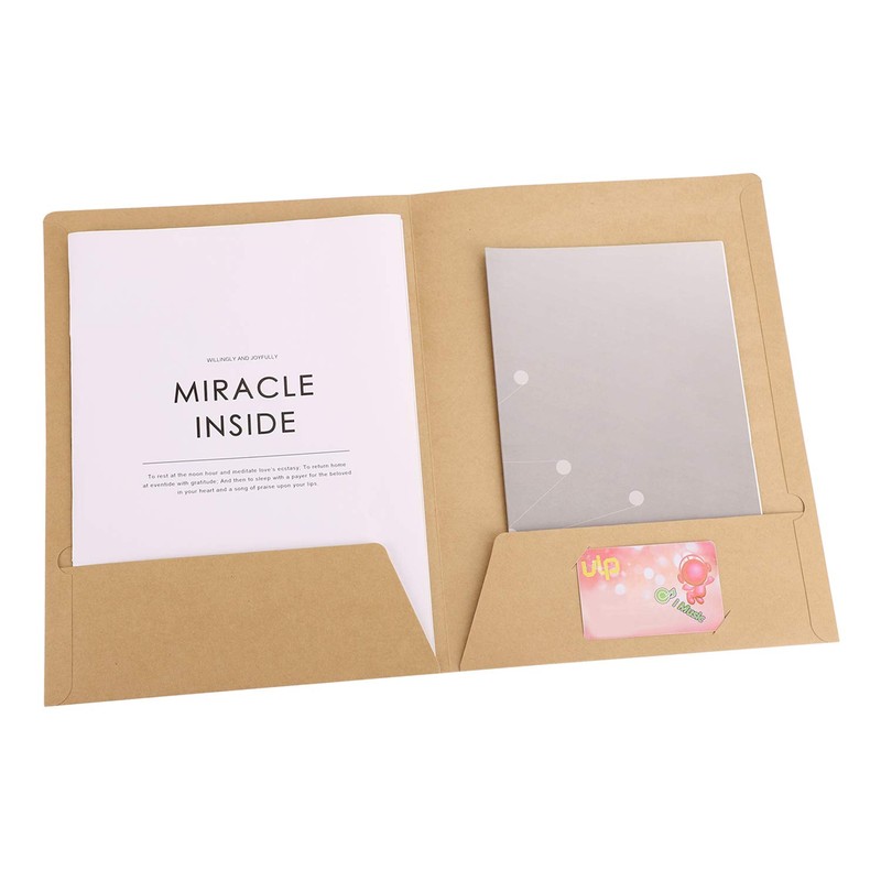 10pcs Kraft Paper Folder Set A4 File Folder File Folder