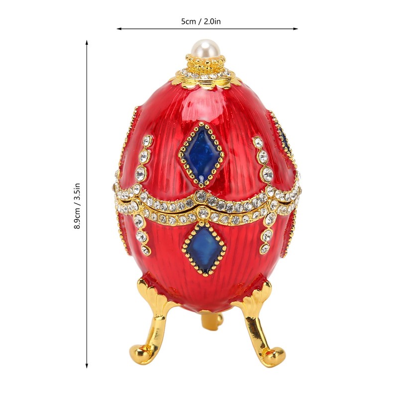 Egg Shaped Trinket Boxes Rhinestones Inlay Exquisite Jewelry Trinket Boxes