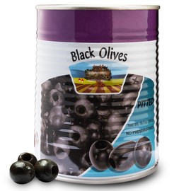 Premium Pitted Black Olives - 19 oz Canned Olives for Salads, Pizzas, Appetizers & Mediterranean Dishes, No Preservatives