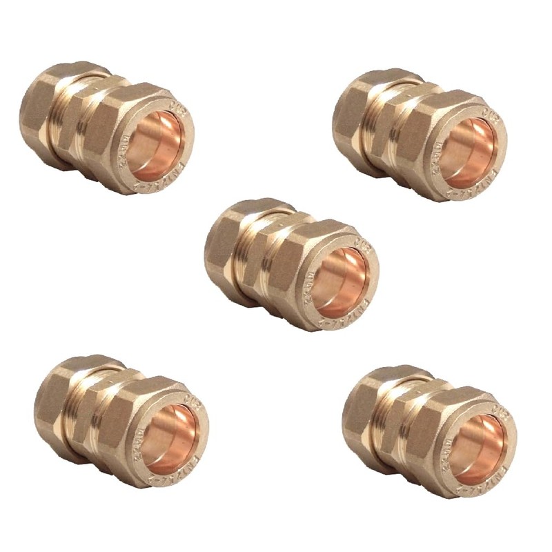 TC 15mm Brass Straight Compression Coupling Connector Fitting for Copper