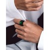 Bandmax Black Stainless Steel Emerald Ring Green Gemstone Ring Cubic