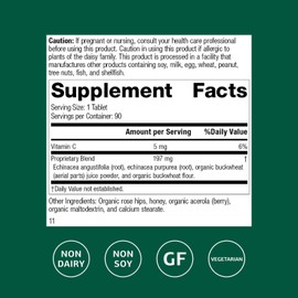 Standard Process Inc. Echinacea-C - Whole Food Blood and Immune Support with Vitamin C, Echinacea Purpurea, and Buckwheat - 90 Tablets