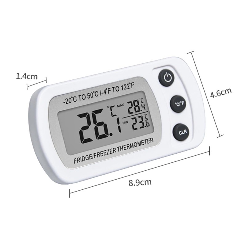 Alnicov Waterproof Refrigerator Fridge Thermometer Digital Freezer Room Thermometer Large