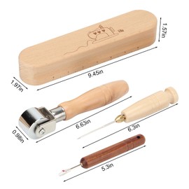 FMTYAOIU 4 Pcs Wooden Sewing Quilting Tools Include Tailor Clapper,Seam Roller,Stiletto,Seam Rippers for Flattening Fabrics and Point Pressing, Wooden Tailors for Ironing