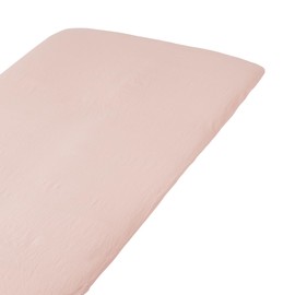 Muji 84232824 Washed Futon Sheets, S, Shallow Fitted Sheet, Pink