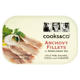 Cooks & Co Anchovy Fillets in Sunflower Oil (365g)