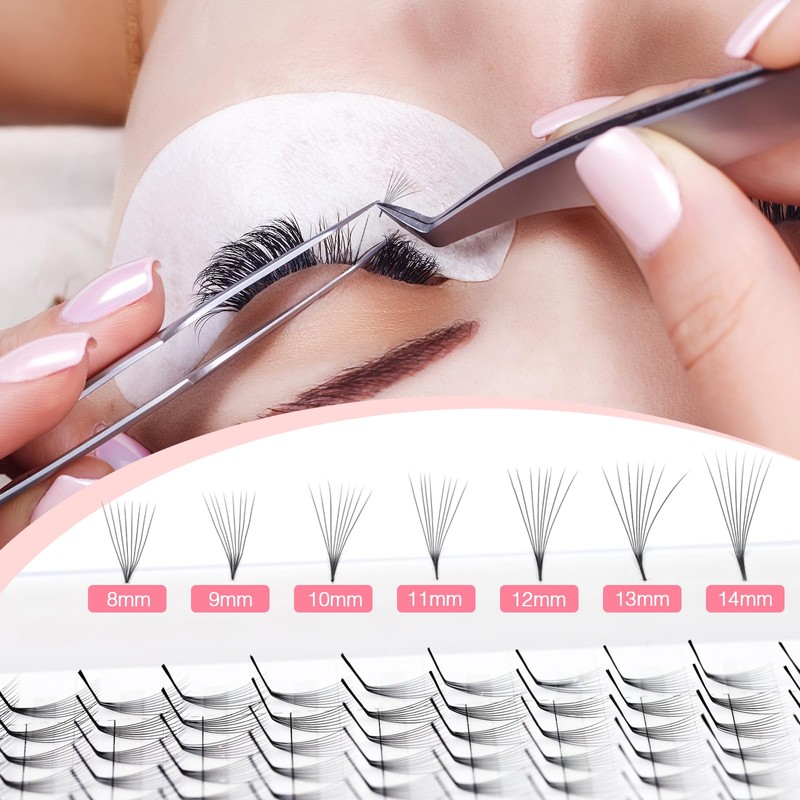 12D Volume Eyelash Extensions M Curl 0.05 mm Mixed 8-14