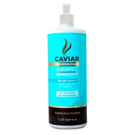 Barcelona Pharma | Shampoo hidratante | Hidrata y reconstruye | Sin sulfatos y parabenos | Extracto de caviar | 1l
