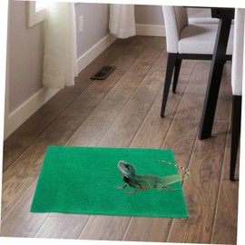 ORFOFE 2pcs Decorative Reptile Mat Absorbent Snake Bedding for Terrariums Tortoise Lizard Habitat Easy to Cut Green