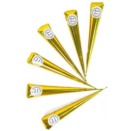 AL HASNAYN ENTERPRISES Almas henna cones for women 6 pack 100% natural ready to use henna tubes paste hair color hair dye-reddish brown color 6 Count (Pack of 1)