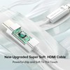 YSerendept Fiber Optic HDMI 2.1 Cable, Super Soft&Lightweight Active Optical