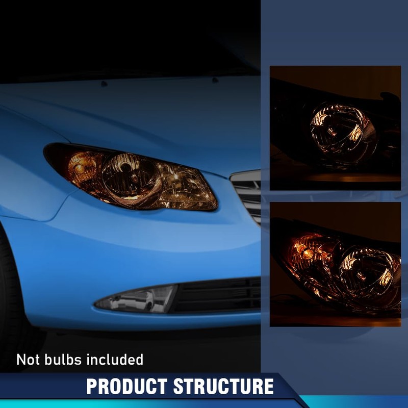 PIT66 Headlights Assembly Pair w/o Bulbs Compatible with Hyundai Elantra