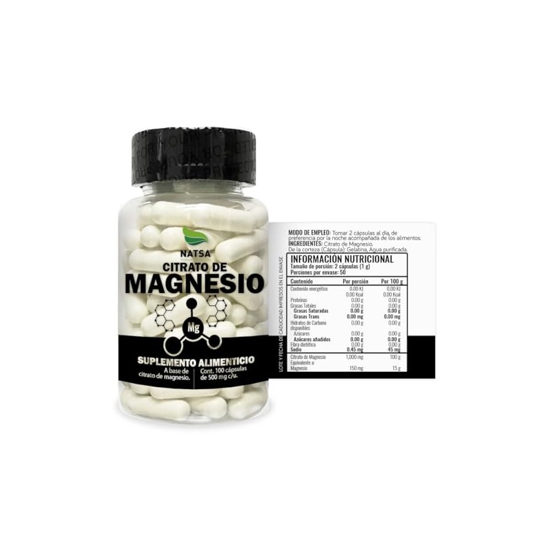Natsa Pack Citratos Jumbo Magnesio Potasio 200 Caps
