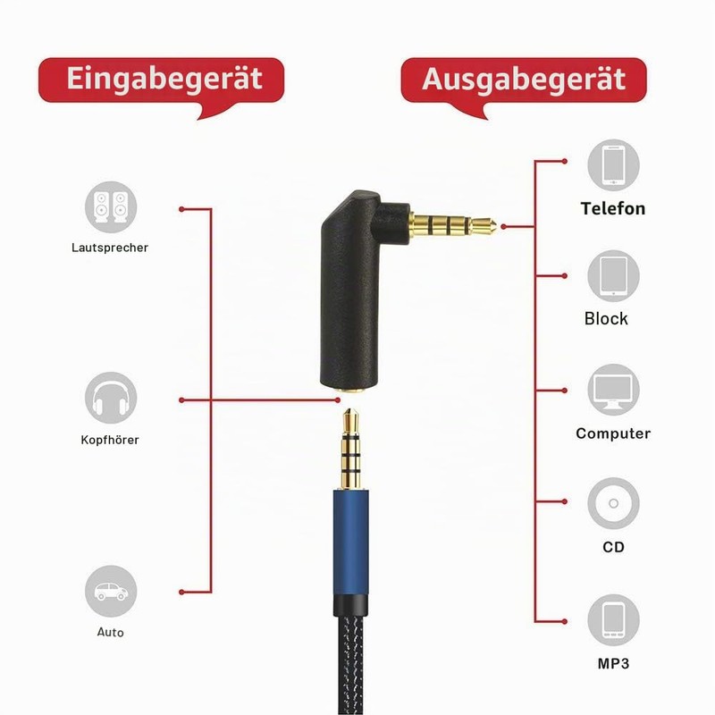 VCE 3 x 4-Pin Audio Jack Adapter 3.5 mm Jack