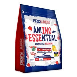 PROLABS – EAA Aminoacidi Essenziali AMINO ESSENTIAL Fermentati Polvere 100% Veg con BCAA Ramificati 2:1:1 e Vitamina B6, Amminoacidi Essenziali Post Intra Workout, Integratore per Sportivi 500g Limone