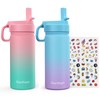 Kids Water Bottle, 2-Pack 16oz Kids Water Bottle with Stickers