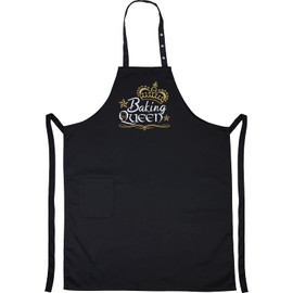 EXPRESS-STICKEREI Baking Apron - Cooking Apron Women/Men with Funny Saying - Apron Embroidered with Pocket Kitchen Apron Adjustable Men - Kitchen Gift for Bakers Christmas Mother's Day, Baking Queen