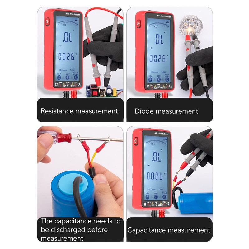 Digital Multimeter Tester, Smart Touch TRMS, Automatic Range Selection, 9999