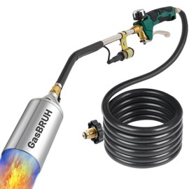 Propane Torch Burner Weed Torch,400,000 BTU Heavy Duty Blow Torch with Turbo Trigger and 10 FT Hose,propane weed burner torch with Igniter,Flame throwe for Weed,Garden,Wood,Charcoal,Ice Snow (Green)