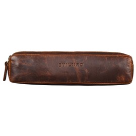 STILORD 'Preston' Leather Pencil Case Vintage Vintage Leather Case Pencil Roll Retro Pencil Case for Men and Women Genuine Leather Colour: Sesto - Cognac, Sesto - Cognac, Pocket organiser