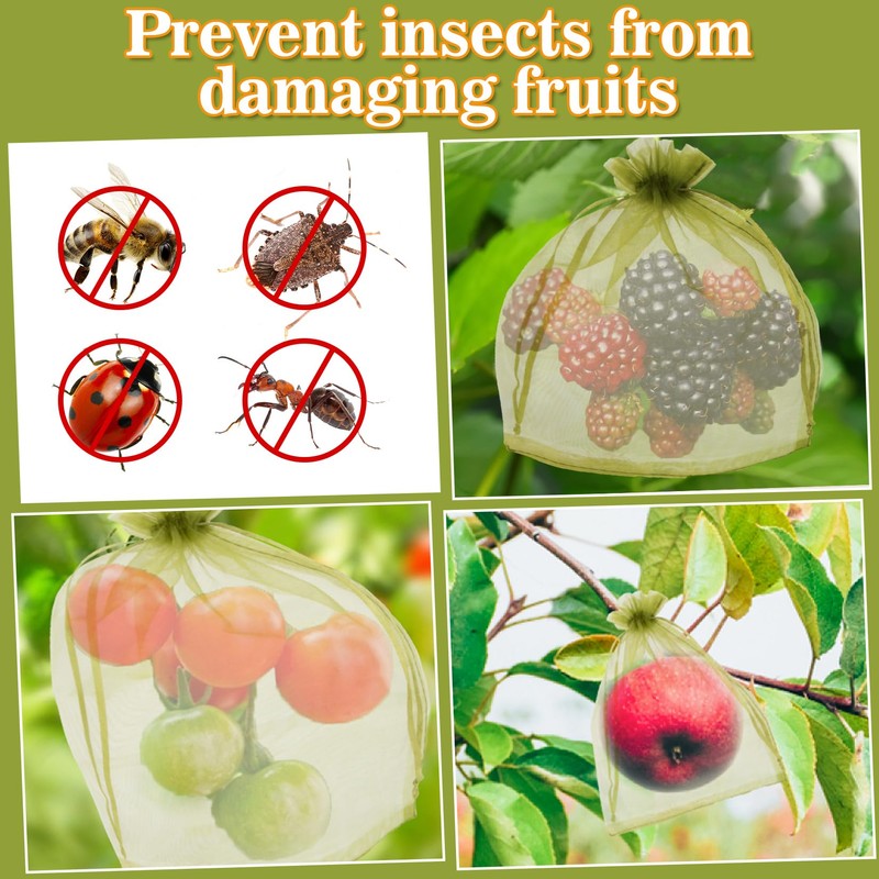 Sukh 100PCS Fruit Protection Bags - 6"x8" Fruit Cover for