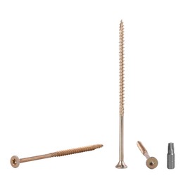 Wood Screws Yellow Galvanised Steel Head Torx Type 17 Countersunk Chipboard Screws 6.0 x 160 mm Pack of 20