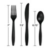 Trendware Black Plastic Assorted Cutlery, Serves 24