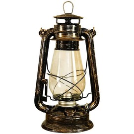 CENPEK 30cm Vintage Storm Lantern Lights Oil Lamp Burning Lantern Retro Petroleum Lamps Classic Oil Lamp Table Lanterns for Home Garden Camping Citronella - Bronze